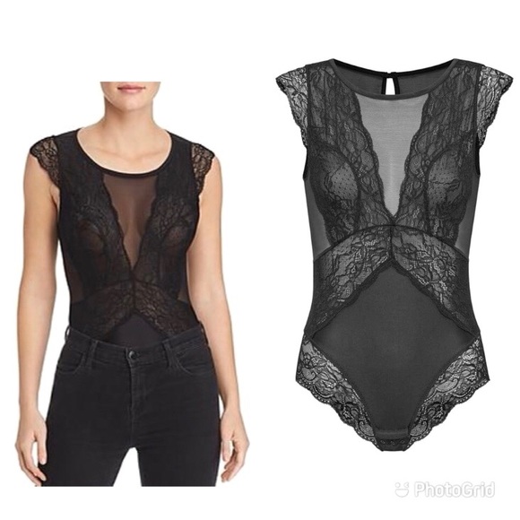 Sam Edelman Tops - SALE❗️Sam Edelman Black Lace & Mesh Bodysuit S